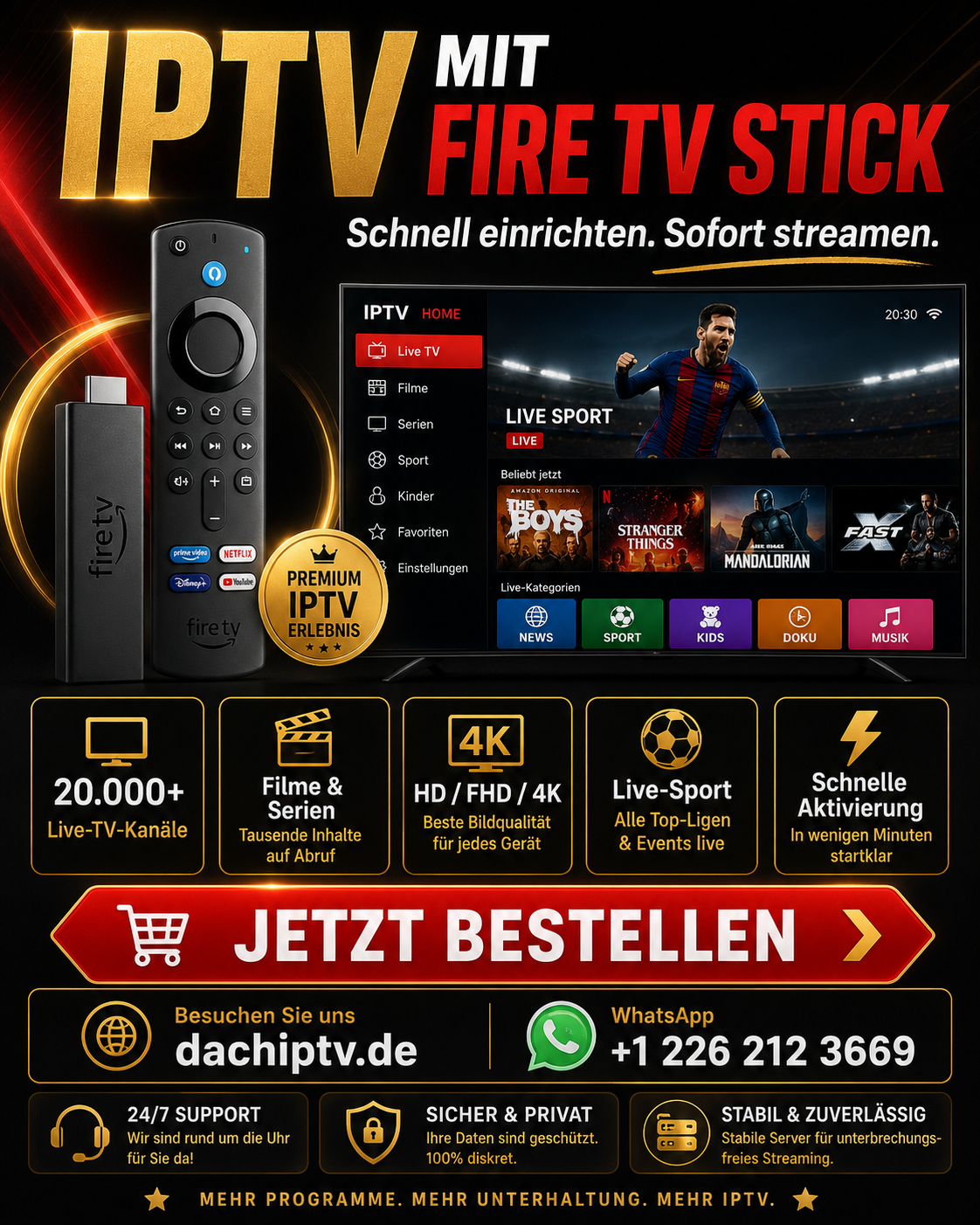 Stabiles WLAN für IPTV ohne Buffering auf Fire TV Stick